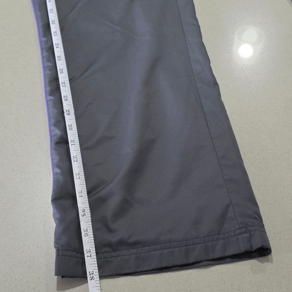 Reebok Mens Small TrackPants Gray Purple Side Stripe Mesh Lined Athletic Joggers - Picture 5 of 9